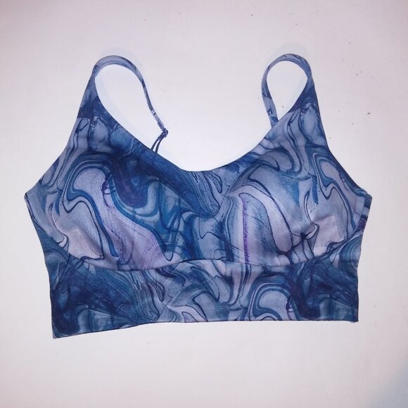 Victoria Secret Sports Bra Allegro Blue Purple Abstract Lightly Lined Lightweigh - Picture 14 of 16